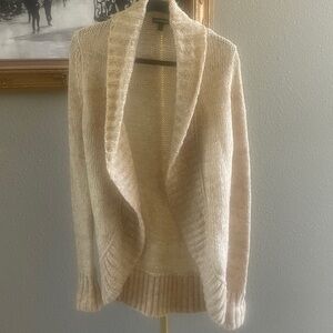 Express Cream Knit Open-Front Cardigan